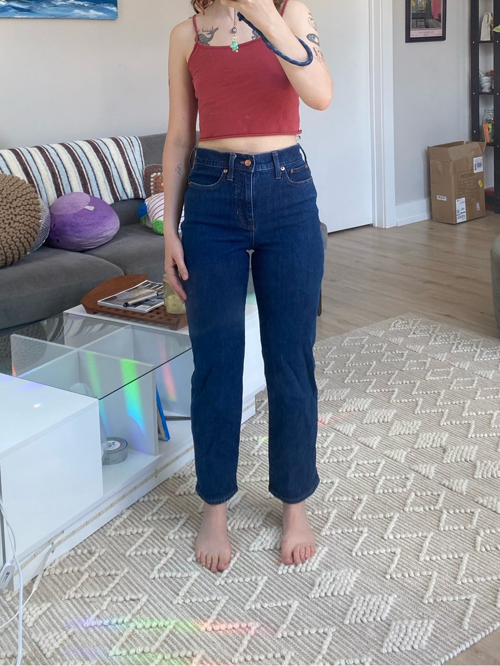 American Eagle Dark Blue Straight Leg Jeans
